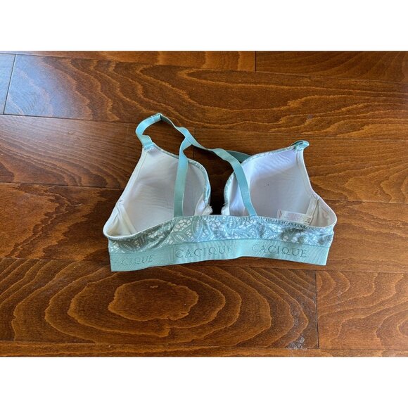 Cacique Lane Bryant 40C Green Paisley Lightly Lined Underwire Bra Plus T-Shirt - Picture 5 of 8